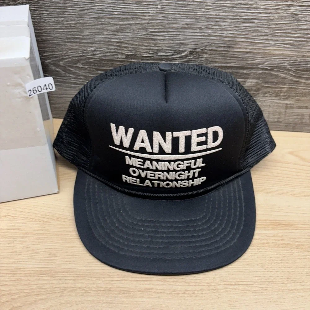 Vintage Mohr's Wanted Meaningful Overnight Relationship Trucker Hat Snapback
